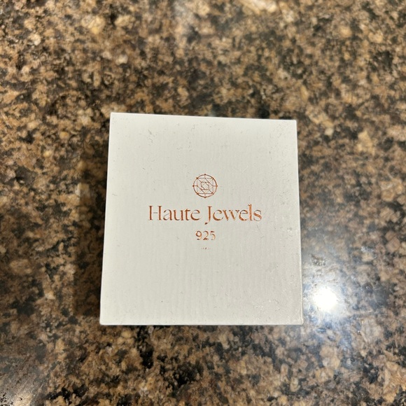 NWOT Sterling Silver Cubic Zirconia Hoop Earrings - Picture 2 of 2